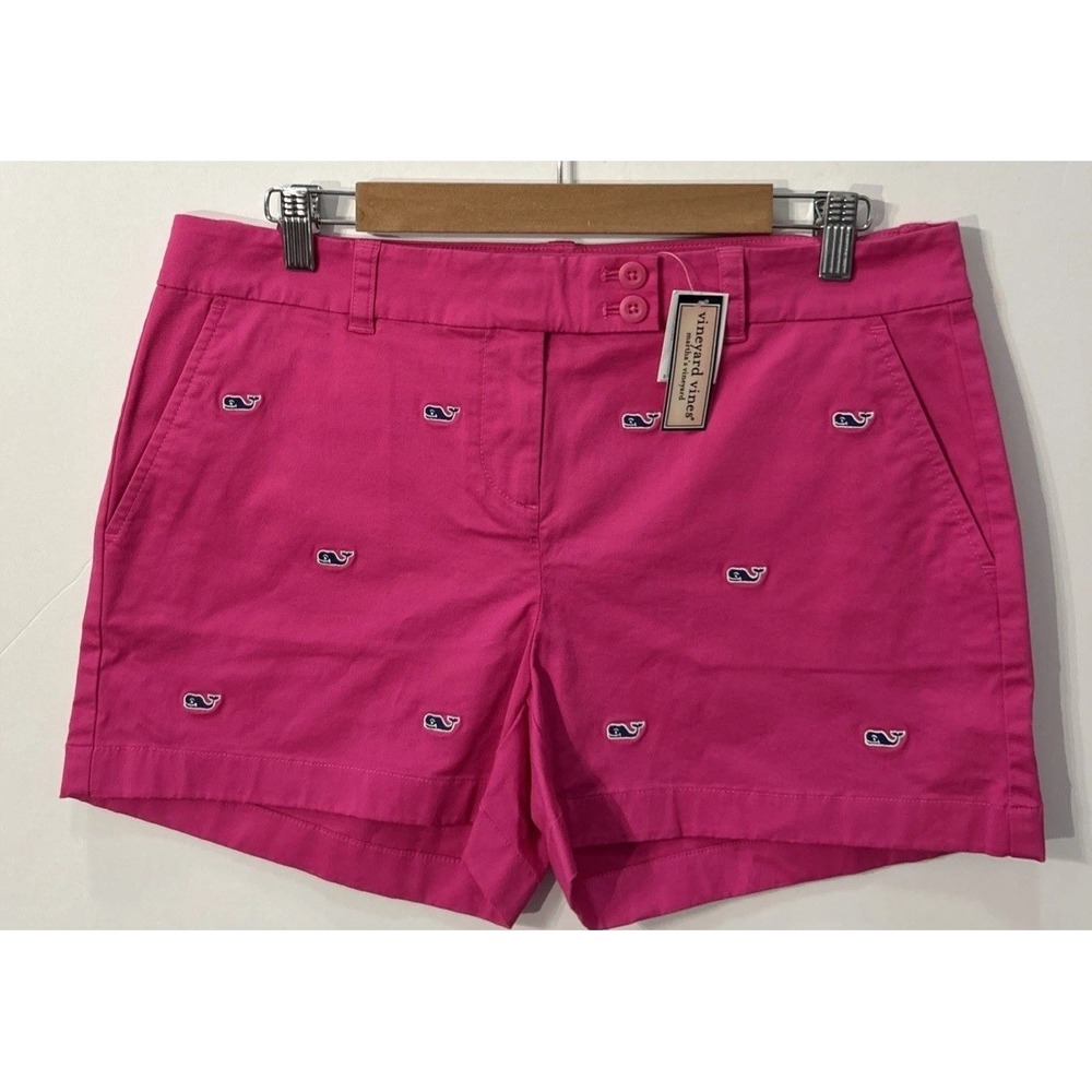 Women VINEYARD VINES Dayboat Classic Shorts Embroidered WHALE  Sz 10 $98 NWT